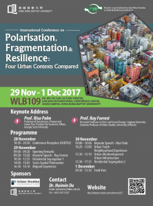 International Conference on Polarisation, Fragmentation and Resilience: December 2017, Hong Kong